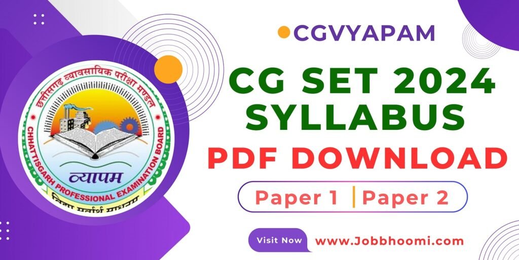 Cg Set 2024 Syllabus PDF Download