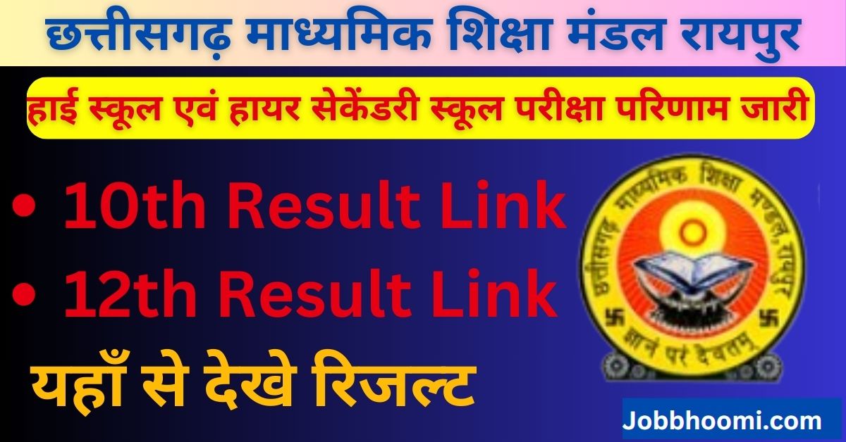CGBSE 10th 12th result 2024