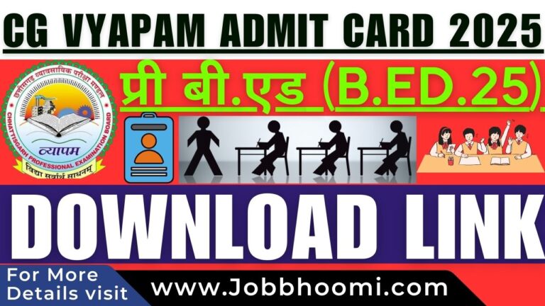 Cg Pre Bed Admit Card 2025